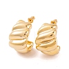 Twist C-Shaped Brass Half Hoop Stud Earrings for Women EJEW-G391-17G-2