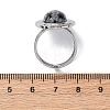 Oval Natural Snowflake Obsidian Finger Rings RJEW-M063-01P-17-5