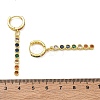 Brass Pave Cubic Zirconia Hoop Dangle Earrings KK-CBAD9DF-02G-B-3