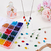 300Pcs 15 Colors Transparent Glass Beads EGLA-SP0001-40-3