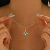 Cute Cartoon Brass Red White Green Emamel Christmas Wreath Pendant Necklaces for Holiday Festive Wear GL3657-4