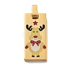 Christmas Ion Plating(IP) 304 Stainless Steel Enamel Pendants STAS-Z098-41G-1