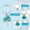 14Pcs 7 Style Chip Gemstone Keychain KEYC-FH0001-17-4