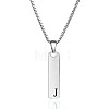 304 Stainless Steel Rectangle with Letter Pendant Box Chain Necklaces FS-WGD7C78-10-1