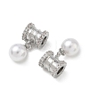 SHEGRACE Brass Micro Pave Cubic Zirconia Tube Beads XGRQ4G074-699P-2