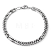 Non-Tarnish 304 Stainless Steel Cuban Link Chain Bracelet for Men Women BJEW-C048-03P-1