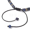 Natural Lapis Lazuli & Synthetic Hematite Disc Bead Braided Bead Bracelets for Women Men BJEW-JB13330-4