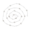 304 Stainless Steel & ABS Plastic Pearl & Polymer Clay Crystal Rhinestone Round Bead Cable Chains CHS-G048-13P-3
