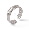 Non-Tarnish 304 Stainless Steel Twist Wave Open Cuff Ring for Women X-RJEW-C045-23P-1