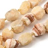 Raw Rough Natural Yellow Jade Beads Strands G-Z087-B22-2