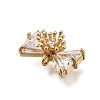 Brass Pave Cubic Zirconia Charms KK-Q048-13G-2