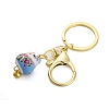 Fortune Cat Porcelain Pendant Keychain KEYC-G064-02C-2