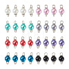 Yilisi 100Pcs 8 Colors Glass Pearl Round Bead Connector Charms FIND-YS0001-21-13