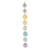 Flat Round Natural Capiz Shell Hanging Suncatchers HJEW-JM04658-2
