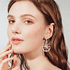 3 Pairs 3 Colors Crystal Rhinstone Sun with Moon Dangle Stud Earrings EJEW-AN0001-72-4