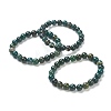 Natural Moss Agate Beaded Stretch Bracelets BJEW-D446-C-44-1
