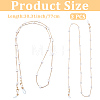 3Pcs Iron Curb Chain with Plastic Pearl Heart Bead Eyeglasses Chains AJEW-CN0007-84-2