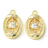 Brass Micro Pave Cubic Zirconia Charms KK-D092-04G-1