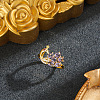 Brass Micro Pave Cubic Zirconia Cuff Open Rings for Women WG0EFBB-01-1