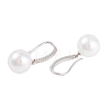 Rack Plating Brass Cubic Zirconia ABS Pearl Earring Hooks EJEW-S219-16P-01-2