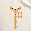 Alloy Cubic Zirconia Flower Long Tassel Necklaces & Earrings Sets for Women YP5175-5