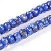 Luminous Handmade Gold Foil Glass Beads Strands FOIL-N029-02A-03-1