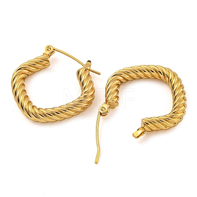 202 Stainless Steel Twist Hoop Earring EJEW-H003-27G-1