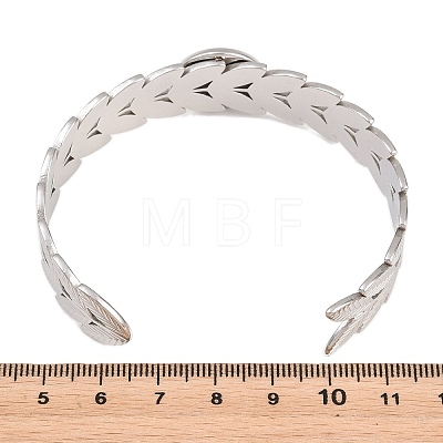 304 Stainless Steel Leaf Cuff Bangle Making STAS-F366-12A-P-1