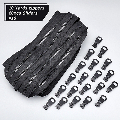 Nylon Closed-end Zipper and Resin Zipper Sliders Zipper Head DIY-BC0011-68-1