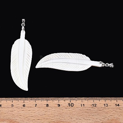 Natural Freshwater Shell Carved Big Pendants SHEL-N038-20P-1