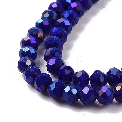 Electroplate Opaque Solid Color Glass Beads Strands EGLA-A044-P4mm-L07-1