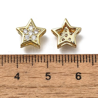 Star Brass Micro Pave Clear Cubic Zirconia Slide Charms ZIRC-I070-013G-1