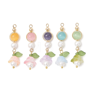 5Pcs Handmade Lampwork Pendants PALLOY-TA00397-1