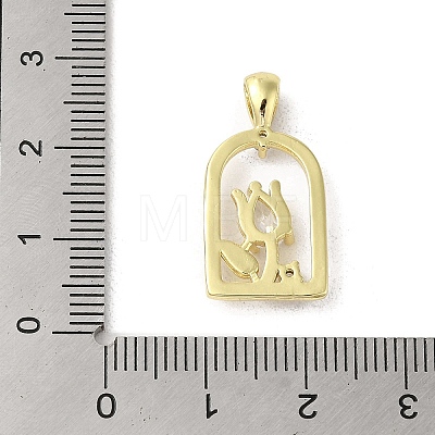 Rack Plating Brass Micro Pave Cubic Zirconia Pendants KK-C052-02C-G-1