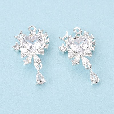 Valentine's Day Brass Micro Pave Clear Cubic Zirconia Pendants KK-N288-13S-1