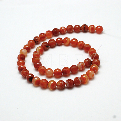 Natural Red Agate Bead Strands G-G880-05-10mm-1