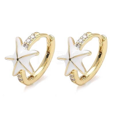 Brass Micro Pave Cubic Zirconia Hoop Earrings for Women EJEW-A167-23G-01-1