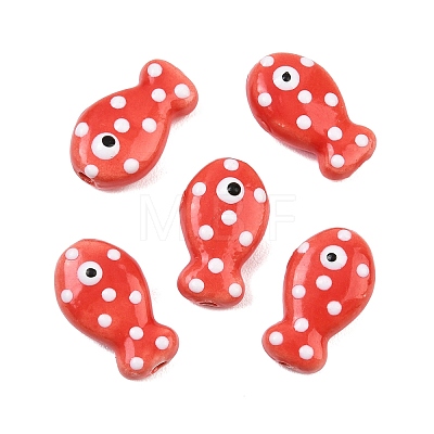 Handmade Porcelain Beads PORC-B009-03O-1