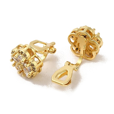 Rack Plating Real 18K Gold Plated Brass Sunflower Clip-on Earrings X-EJEW-B034-08G-1