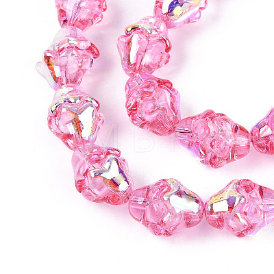 Electroplate Transparent Glass Beads Strands EGLA-N020-03E-1