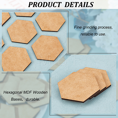 30Pcs Medium Density Fiberboard (MDF) Sheet WOOD-FG0001-27-1