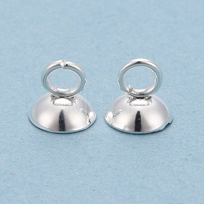 201 Stainless Steel Bead Cap Pendant Bails STAS-L244-27D-S-1