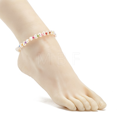 ABS Plastic Pearl & Acrylic Beaded Bracelets & Anklets & Necklaces SJEW-JS01238-1