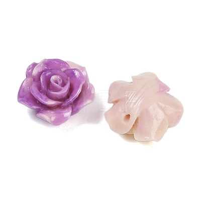 Synthetic Coral 3D Flower Rose Beads CORA-A005-14mm-27-1