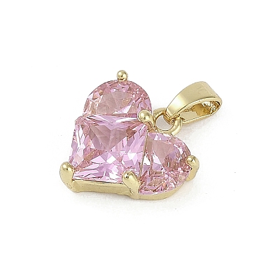 Rarl 18K Gold Plated Brass Micro Pave Cubic Zirconia Charms KK-Z078-31G-01-1