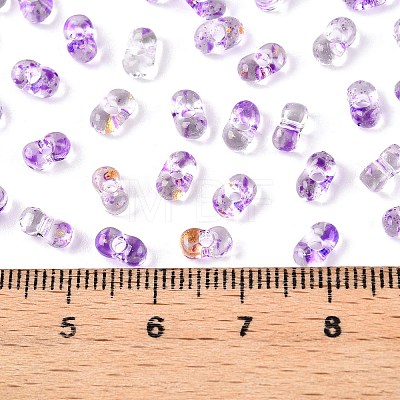 Spray Painted with Glitter Powder Glass Seed Beads SEED-T007-09B-1