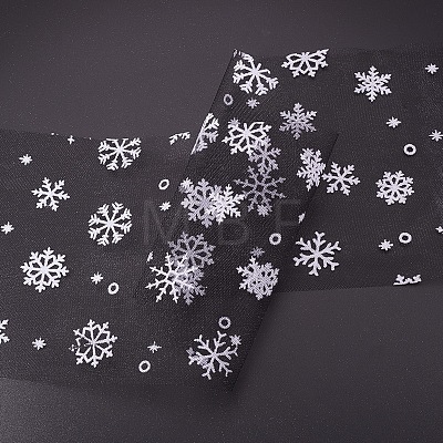 Snowflake Deco Mesh Ribbons OCOR-P010-G15-1