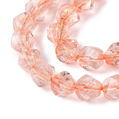 Crackle Transparent Glass Beads Strands GLAA-N068-02A-09-1