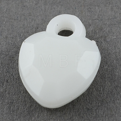 Opaque Acrylic Heart Charms SACR-R795-M-1