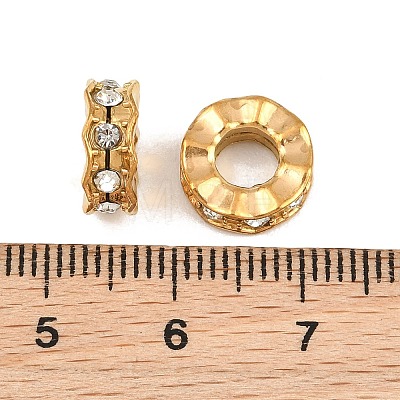 304 Stainless Steel Rhinestone European Beads RB-CBA72D5-01G-1